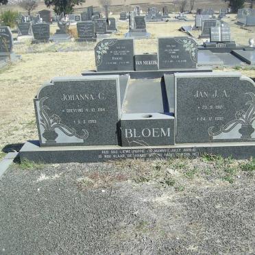 BLOEM Jan J.A. 1912-1992 &amp; Johanna C. GREYLING 1914-1983