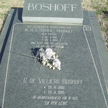 BOSHOFF C. de Villiers 1902-1995 & W.H.S. BOTHA 1919-1993