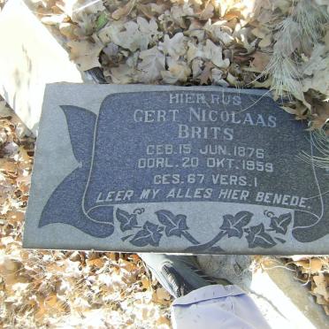 BRITS Gert Nicolaas 1876-1959