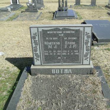 BOTHA M.J. 1912-1987 &amp; F.J.P. 1920-1988