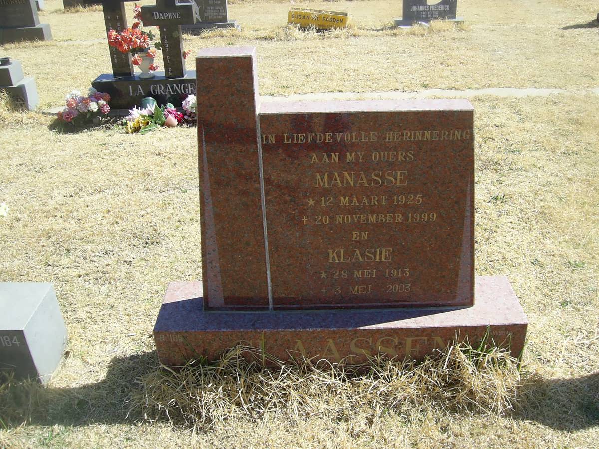 CLAASSEN Klasie 1913-2003 &amp; Manasse 1925-1999