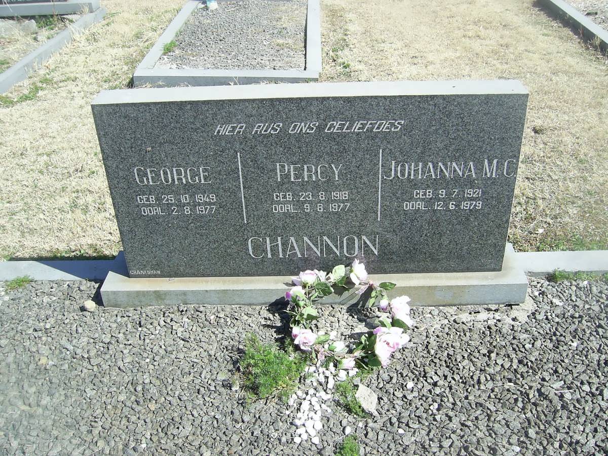 CHANNON Percy 1918-1977 &amp; Johanna M.C. 1921-1979 :: CHANNON George 1949-1977