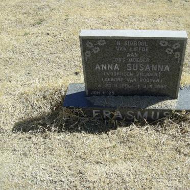ERASMUS Anna Susanna voorheen VILJOEN gebore VAN ROOYEN 1906-1990