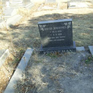 FRONEMAN David Johannes 1929-1960