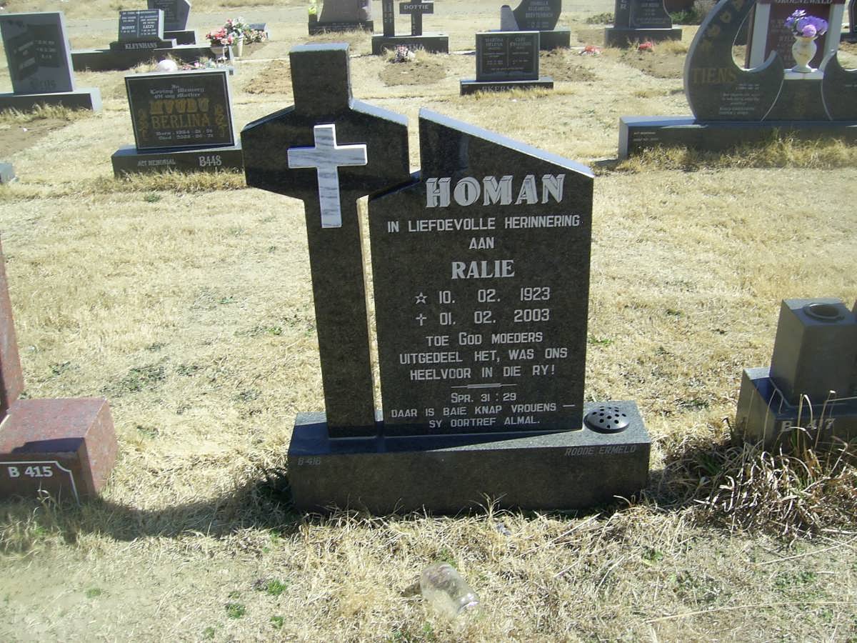HOMAN Ralie 1923-2003