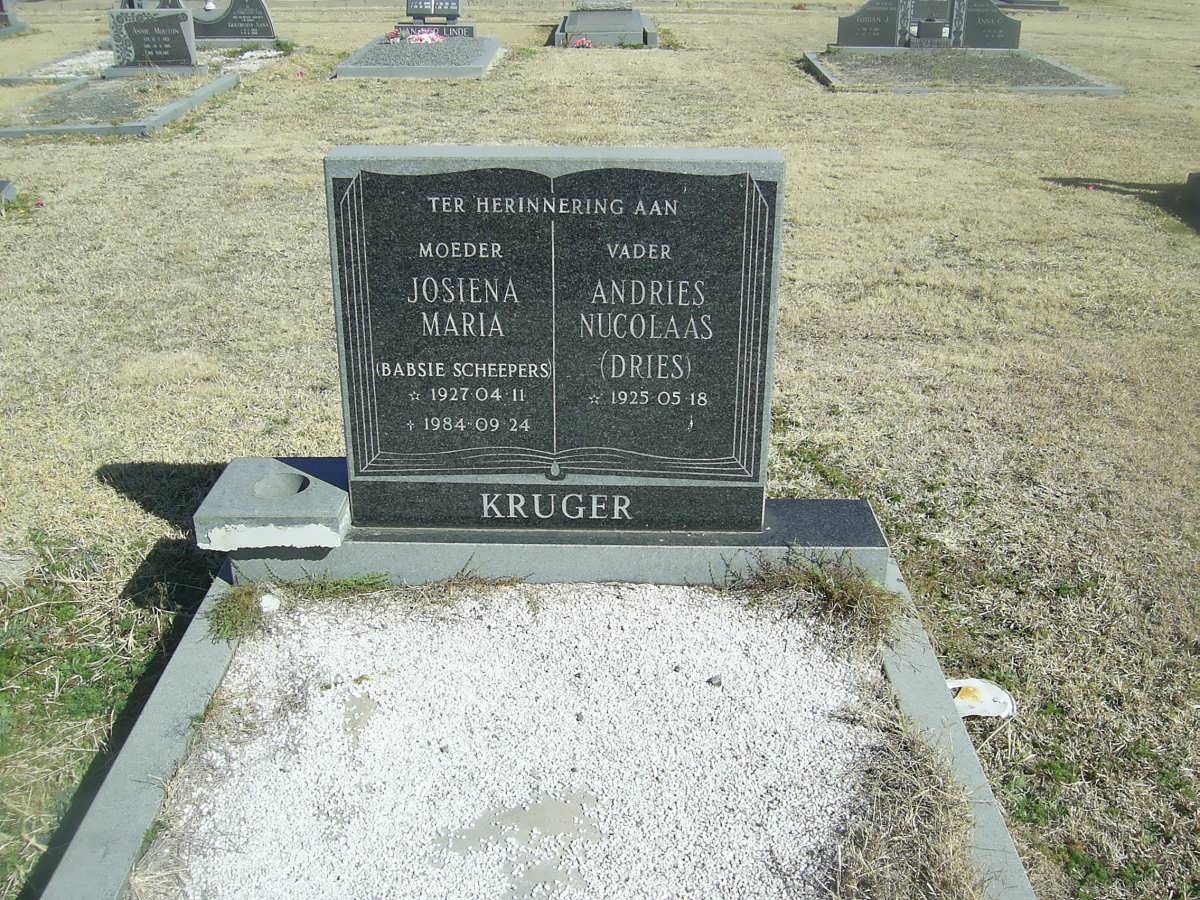 KRUGER Andries Nicolaas 1925- &amp; Josiena Maria SCHEEPERS 1927-1984