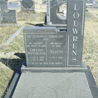 LOUWRENS Theunis Potgieter 1929-1985 &amp; Aletta 1930-