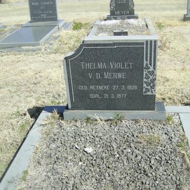 MERWE Thelma Violet, v.d. 1926-1977