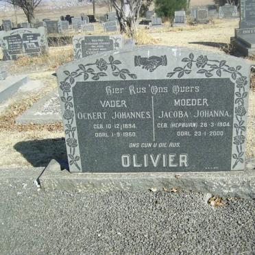 OLIVIER Ockert Johannes 1894-1960 &amp; Jacoba Johanna HEPBURN 1904-2000