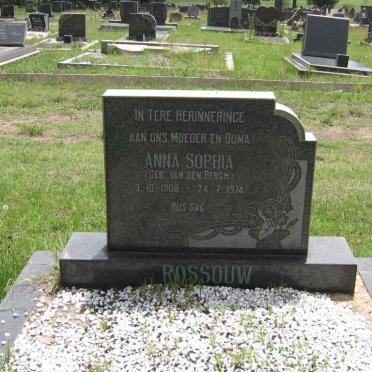 ROSSOUW Anna Sophia nee VAN DEN BERGH 1908-1974