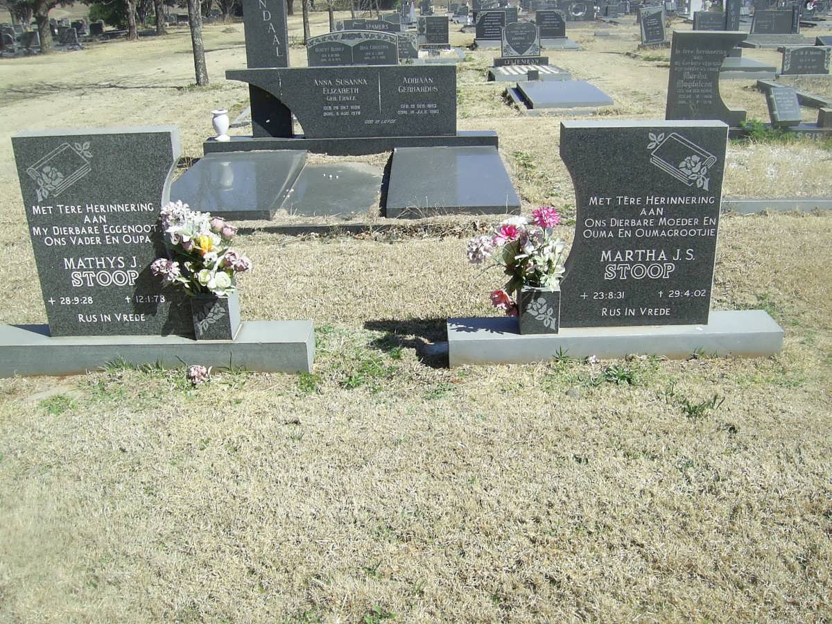 STOOP Mathys J. 1928-1973 &amp; Martha J.S. 1931-2002