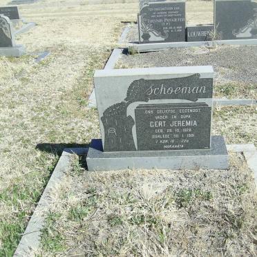 SCHOEMAN Gert Jeremia 1926-1981