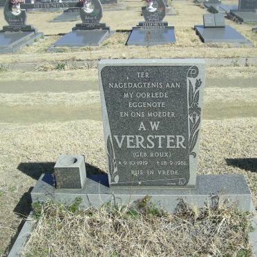 VERSTER A.W. nee ROUX 1919-1981
