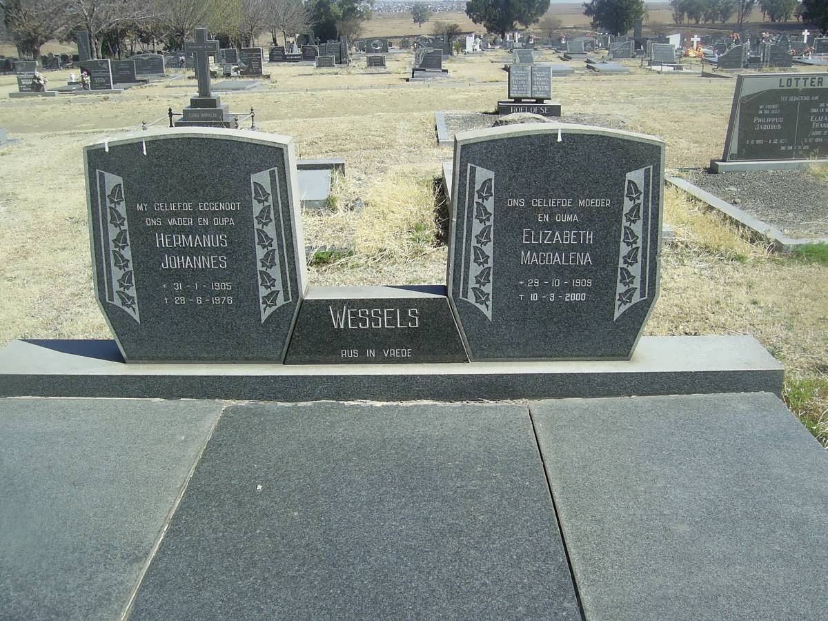 WESSELS Hermanus Johannes 1905-1976 &amp; Elizabeth Magdalena 1909-2000