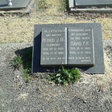 NEL David P.H. 1926-1969 &amp; Petrus J.M. LOURENS 1925-1984