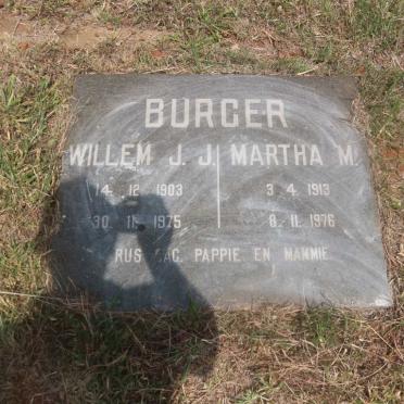 BURGER Willem J.J. 1903-1975 &amp; Martha M. 1913-1976