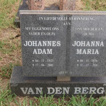 BERG Johannes Adam, van den 1923-2001 &amp; Johanna Maria 1926-2006