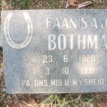 BOTHMA S.A.J. 1920-1991