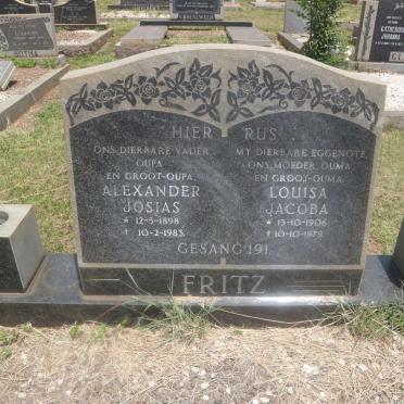 FRITZ Alexander Josias 1898-1983 &amp; Louisa Jacoba 1906-1979