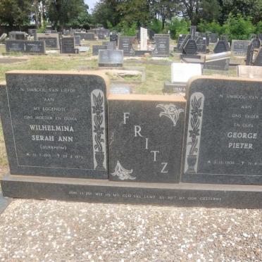 FRITZ George Pieter 1905-1975 &amp; Wilhelmina Serah Ann DURRHEIM 1915-1972