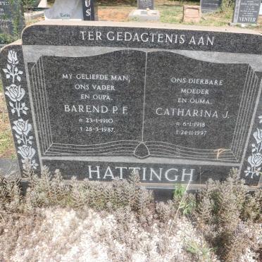 HATTINGH Barend P.F. 1910-1987 &amp; Catharina J. 1918-1997