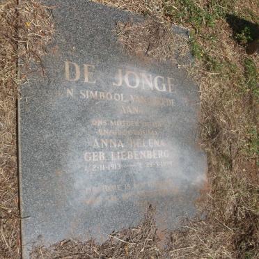 JONGE Anna Helena, de nee LIEBENBERG 1913-1998