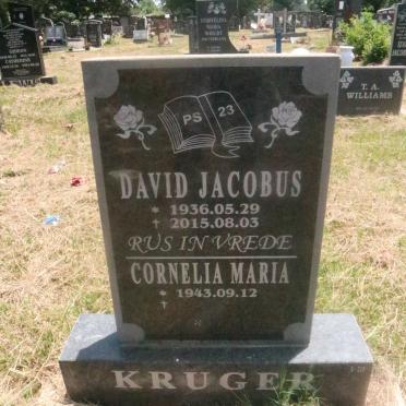 KRUGER David Jacobus 1936-2015 &amp; Cornelia Maria 1943-