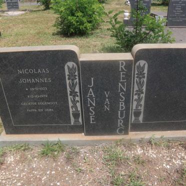 RENSBURG Nicolaas Johannes, Janse van 1923-1979