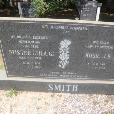 SMITH J.B. 1910-1994 &amp; J.H.A.G. 1914-1990