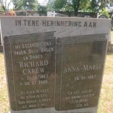 WILSON Richard Carew 1957-2000 &amp; Anna-Marie 1957-