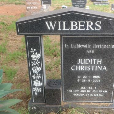WILBERS Judith Christina 1925-2005