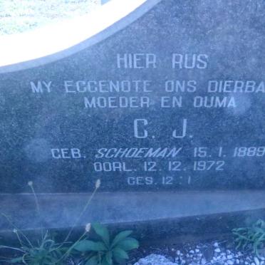 ?FF C.J. nee SCHOEMAN 1889-1972