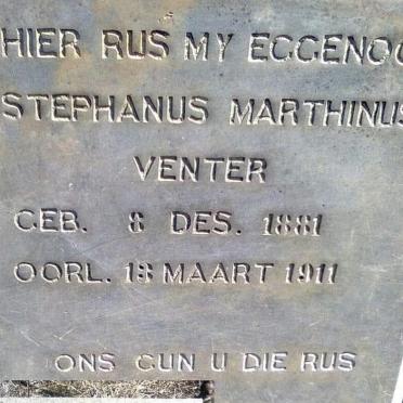 VENTER Stephanus Marthinus 1881-1911