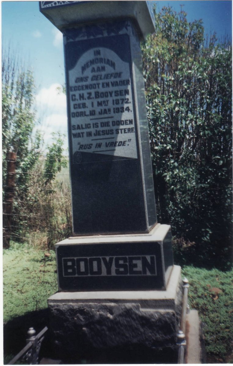 BOOYSEN C.H.Z. 1872-1934