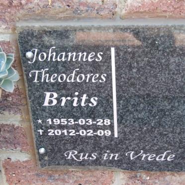 BRITS Johannes Theodores 1953-2012