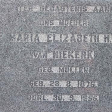 NIEKERK Maria Elizabeth H.B., van nee MULLER 1876-1955