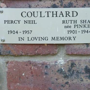 COULTHARD Percy Neil 1904-1957 &amp; Ruth Shaw PINKER 1901-1944
