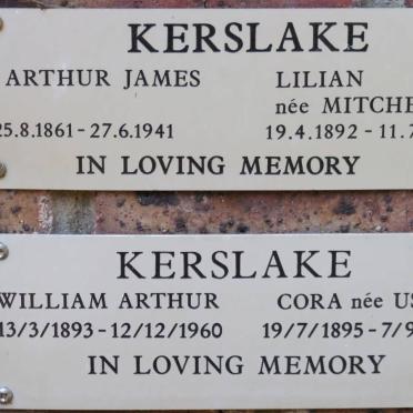 KERSLAKE Arthur James 1861-1941 &amp; Lilian MITCHELL 1892-1925 :: KERSLAKE William Arthur 1893-1960 &amp; Cora USHER 1895-1981