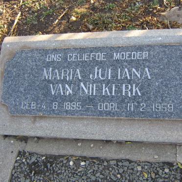 NIEKERK Maria Juliana, van 1895-1959