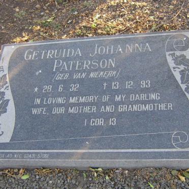 PATERSON Gertruida Johanna nee VAN NIEKERK 1932-1993