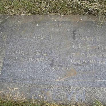 STEYN Jan Hendrik J. 1867-1952 &amp; Anna C. JANSE V. VUUREN 1869-1911