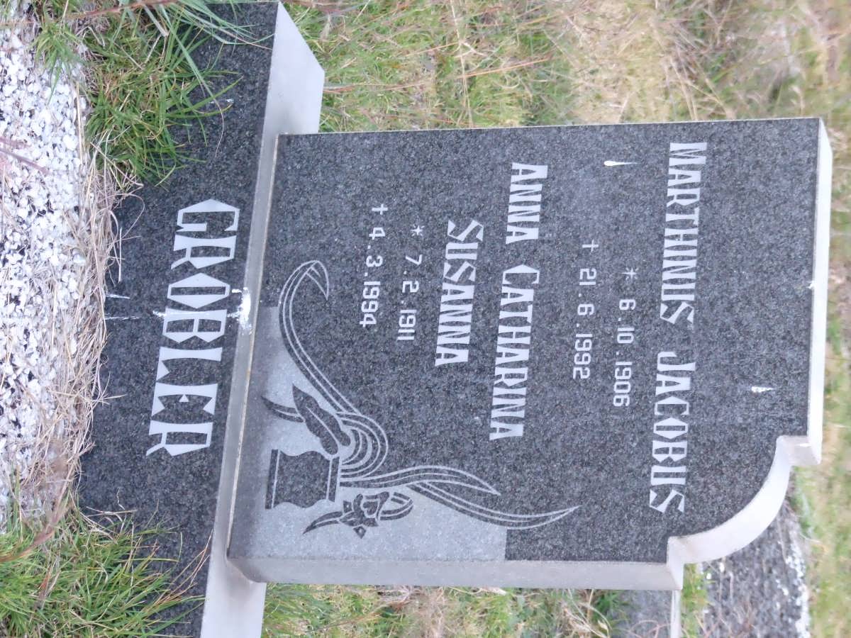 GROBLER Marthinus Jacobus 1906-1992 &amp; Anna Catharina Susanna 1911-1994
