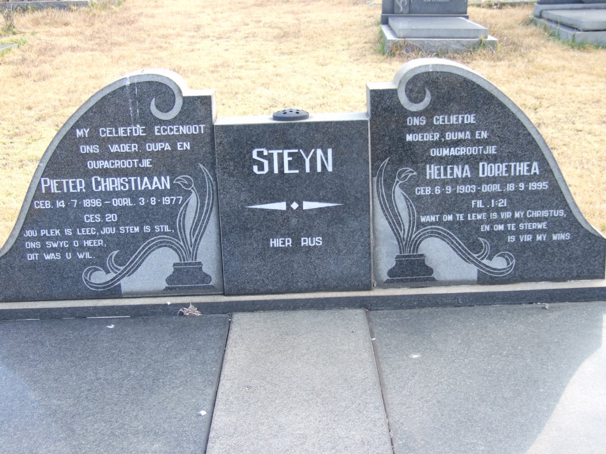 STEYN Pieter Christiaan 1896-1977 &amp; Helena Dorethea 1903-1995