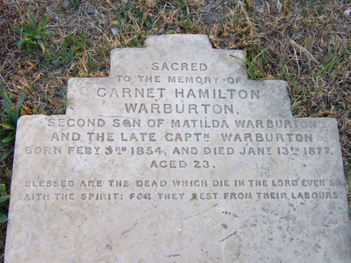2. WARBURTON Garnet Hamilton 1854-1877