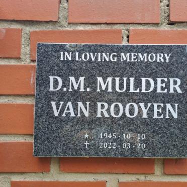 ROOYEN D.M. Mulder, van 1945-2022