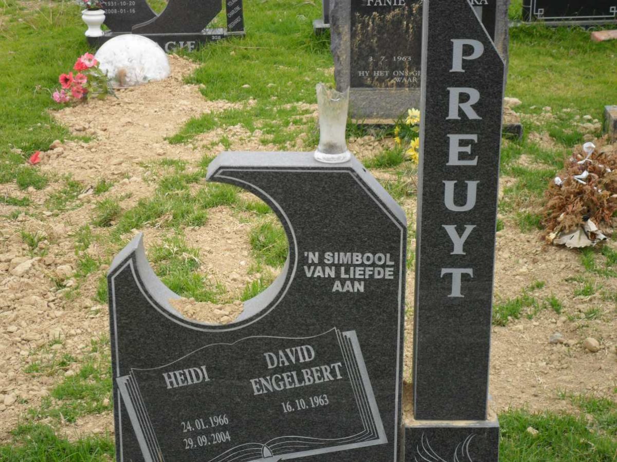 PREUYT David Engelbrecht 1963- &amp; Heidi 1966-2004