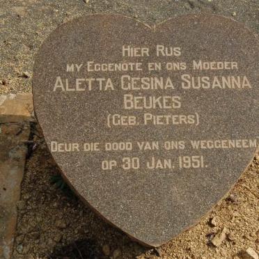 BEUKES Aletta Gesina Susanna nee PIETERS -1951