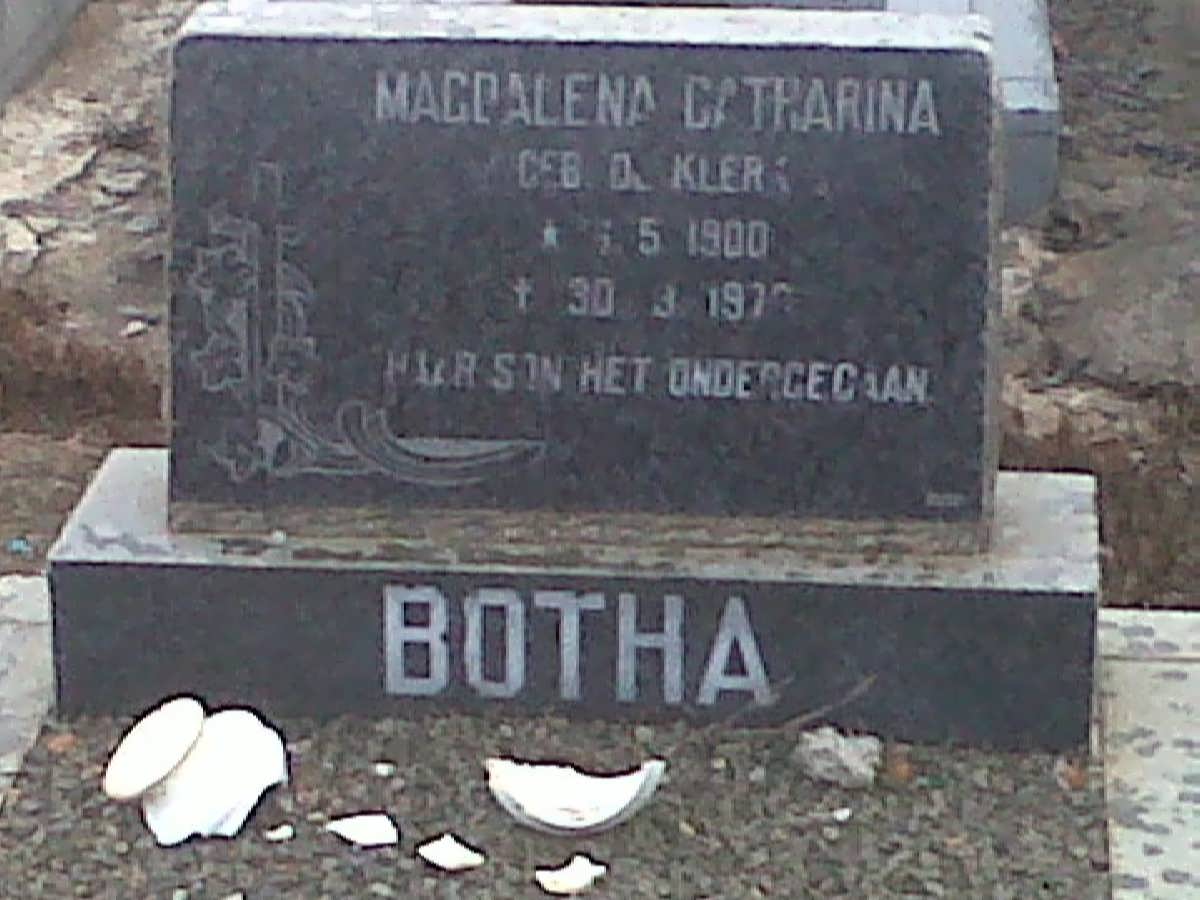 BOTHA Magdalena Catharina nee DE KLERK 1900-197?