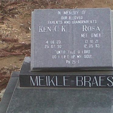 BRAES C.K., Meikle 1923-1990 &amp; Rosa O'NEIL 1921-1983