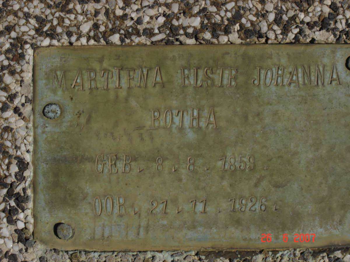 BOTHA Martiena Elsie Johanna 1859-1926